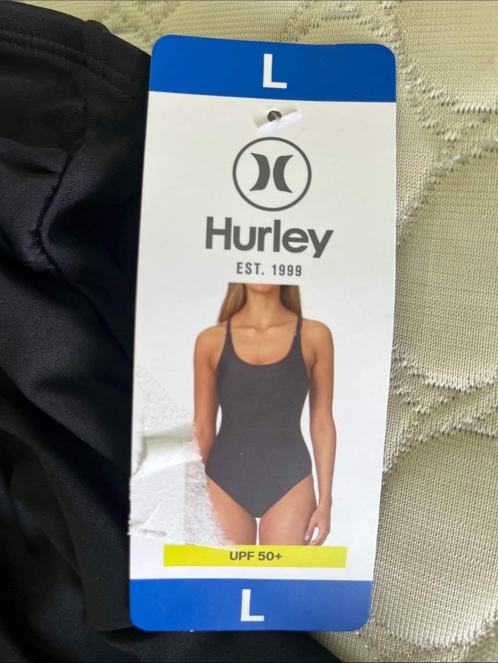 Hurley Black Strappy Back One-Piece Swimsuit